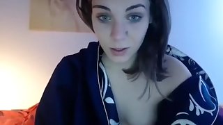 Amazing Homemade record with Webcam, Brunette scenes